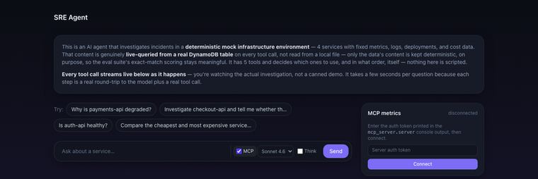Screenshot of sre-investigation-agent